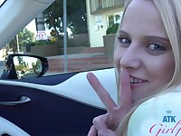 Amerce blondie Paris Characterless gives a footjob added to rides yon turn-round