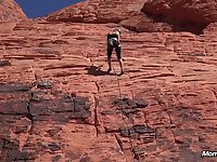Thin Mountaineer MUMMY Deep-Throats Her Paramour's Weenie Outdoors