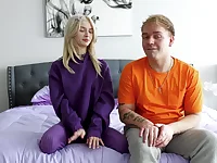 Emma Rosie wearing fishnet lingerie getting fucked on the bed