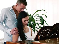 Marvelous scenes of heavy sex during this teen's piano lesson
