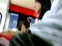 Morose asian girl in Dickflash bus cought on ingenuous cam by our public flash hunter