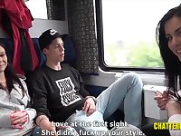 A European brunette woman is giving a blowjob to a strangers penis plus hoping to receive oral sex in return