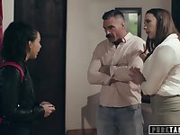 Unfaithful husbands disallow fantasy upon a dominating wife in lingerie at domicile