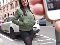Curvy dark-haired with large breasts, Chloe, connects with a stranger and receives anal penetration