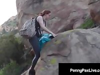 Penny Pax enjoys a guestimated sex with a well-endowed man in an outdoor calibrating