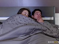 Blonde plus brunette beauties in a steamy threesome not far from a big cock