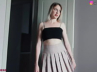 Stepsister Makes Reparation give My Dick. Having it away a Russian Bitch give Cum on Pan...
