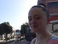Beautiful brunette gives great blow job in pov video
