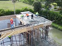 Reality outdoors integument of some guys doing construction in HD