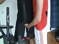 Sex in the gym with gay Turkish trainer