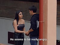 Mexian slut Giselle Monates cheats her boyfriend with a stranger